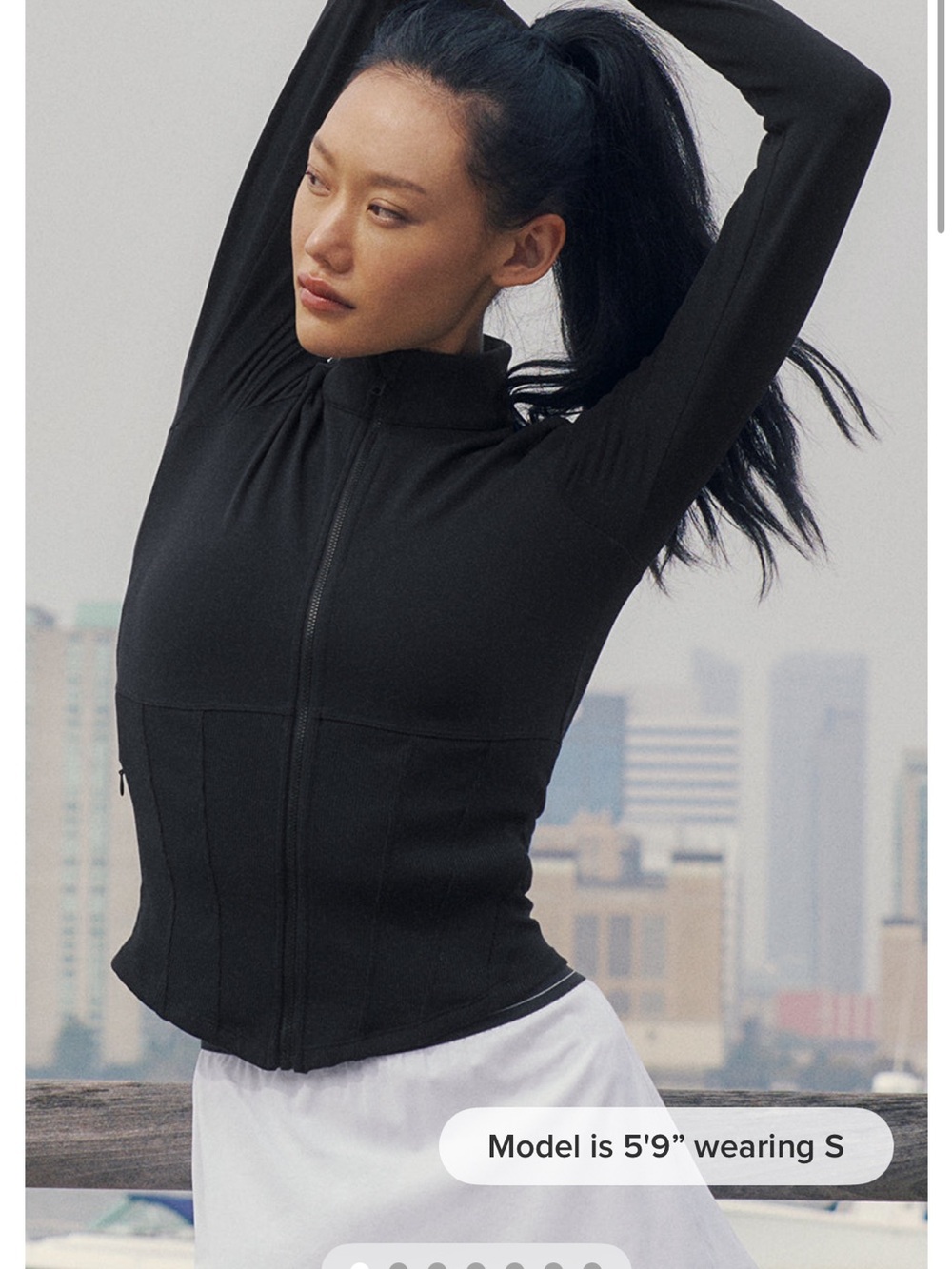 Alo Airbrush Corset Full Zip in black